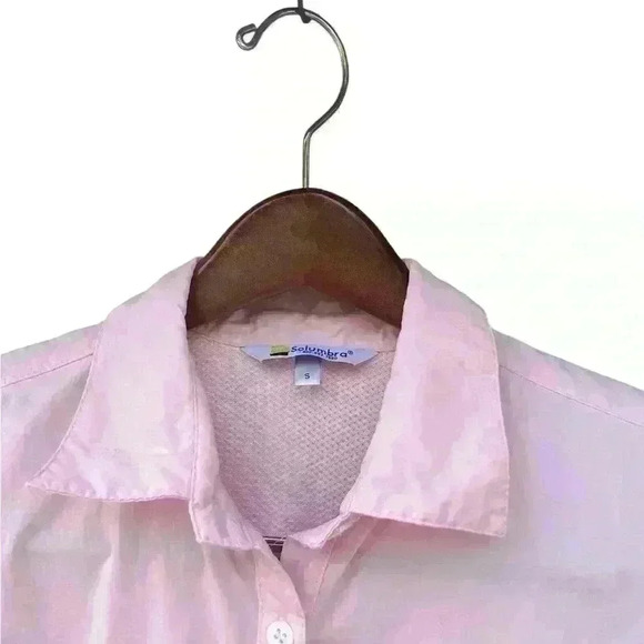Solumbra Women's Button-Up Shirt UV Fishing Nylon Vented Pink Sz Small - Picture 2 of 10